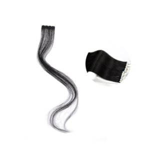 Real Human Hair Wig Wigs Tape-In Black Straight Hair Extensions Seamless Hair Pieces
