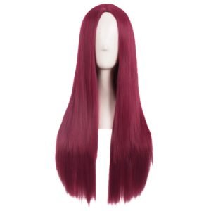 28 Inch/70 cm Women Special Natural Long Straight Synthetic Wig (Red)