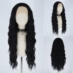 Synthetic Lace Front Wigs Pre Plucked 28 Inch Long Deep Wave Wig Ready to  Glueless Wig 13x4x1 Middle Part Lace Front Curly Wigs for Black Women Synthetic Wigs