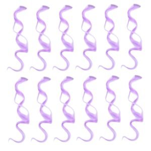 Colorful Hair Piece Wigs 12pcs High Temperature Wire Wig Curly Extensions No Shedding