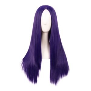 28 Inch/70cm Women Special Long Straight Synthetic Wig (Dark Purple)