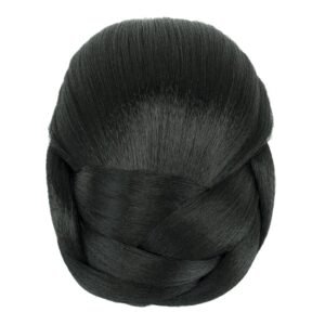 Braided Chignon Dancer Hair Cover Donut Hair Pieces Scrunchies Hair Bun Wig Clips Updo Wedding Party for Women (M1 Black)