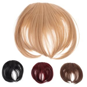 4pcs Thick Clip Bangs Hair Extensions for Women Natural Wispy Fringe Hairpiece Fake Bang Wig Set Colors 1B# 8/10# 18# 118# for Versatile Styling