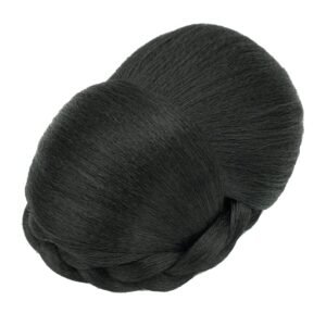 Braided Chignon Hair Cover Donut Hair Pieces Scrunchies Hair Bun Wig Clips for Updo Styles (Black)