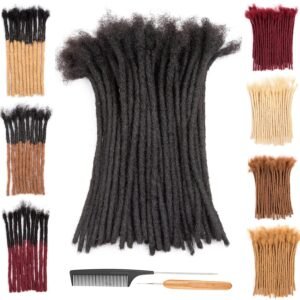0.4cm and 0.6 0.8cm Thickness Options 8-18 Inch 30 Strands 100% Real Human Hair Dreadlock Extensions for Man/Women Handmade Permanent loc Extensions Bundles Can Be Bleached Dyed Curled Twisted